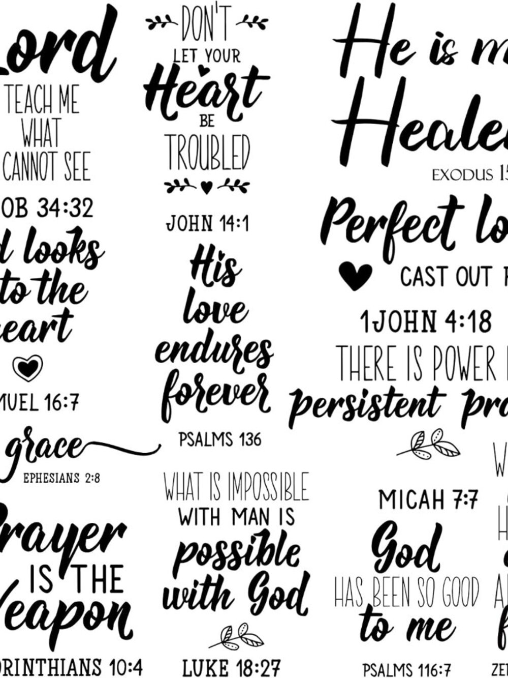 12 Pcs Bible Verse Wall Decals Stickers, Pretty Style